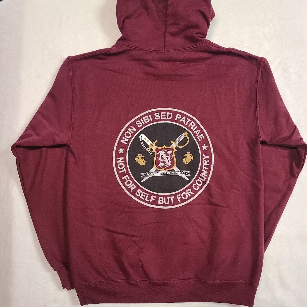 Marine Corps 4th Battalion November Company Logo Burgundy Hoodie